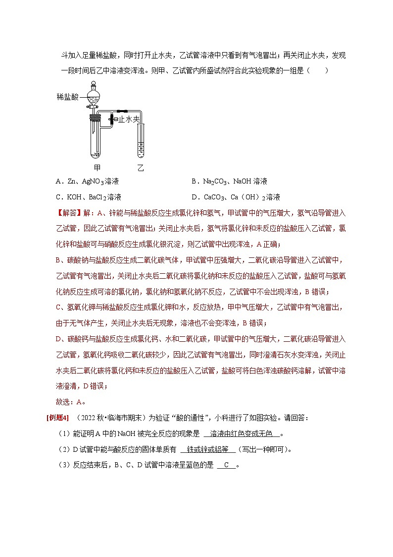 第3讲 酸的通性（解析版）第3页