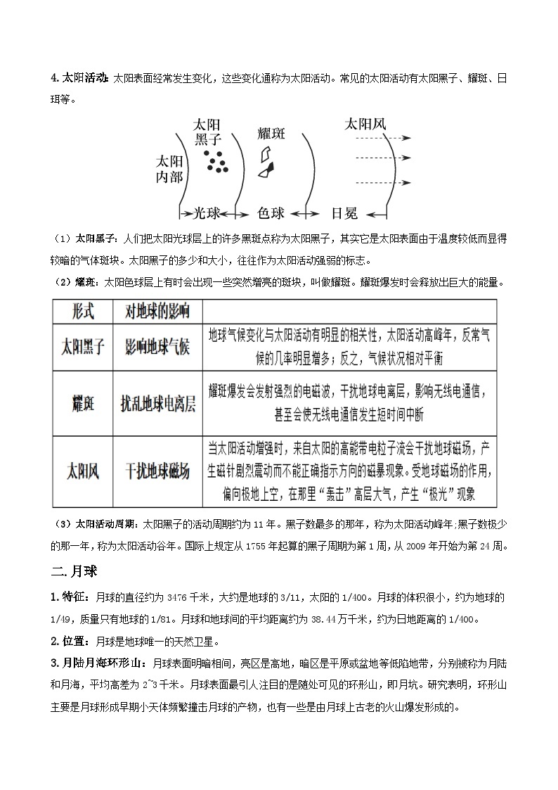 第09讲 太阳、月球与月相-2023-2024学年新八年级科学暑假精品课 试卷02