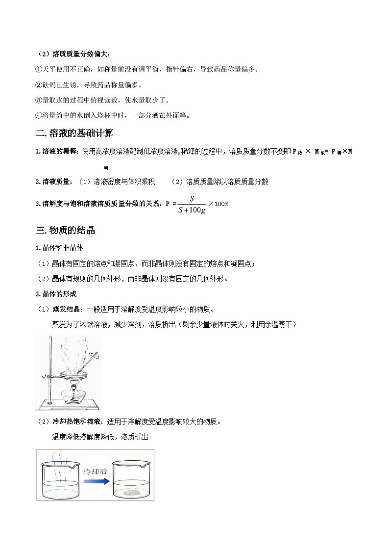 第15讲 溶液的配制与物质的分离-2023-2024学年新八年级科学暑假精品课 试卷02