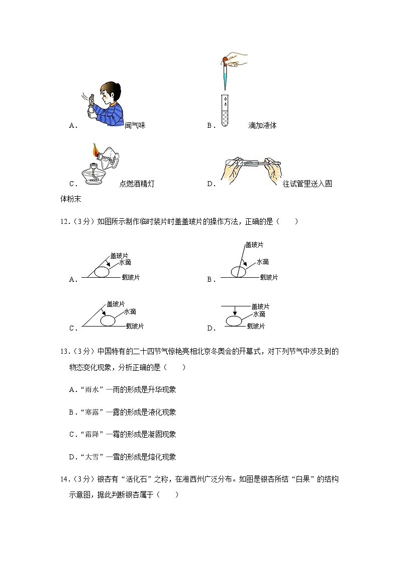 浙江省金华市金东区2022-2023学年七年级上学期期末科学试卷03