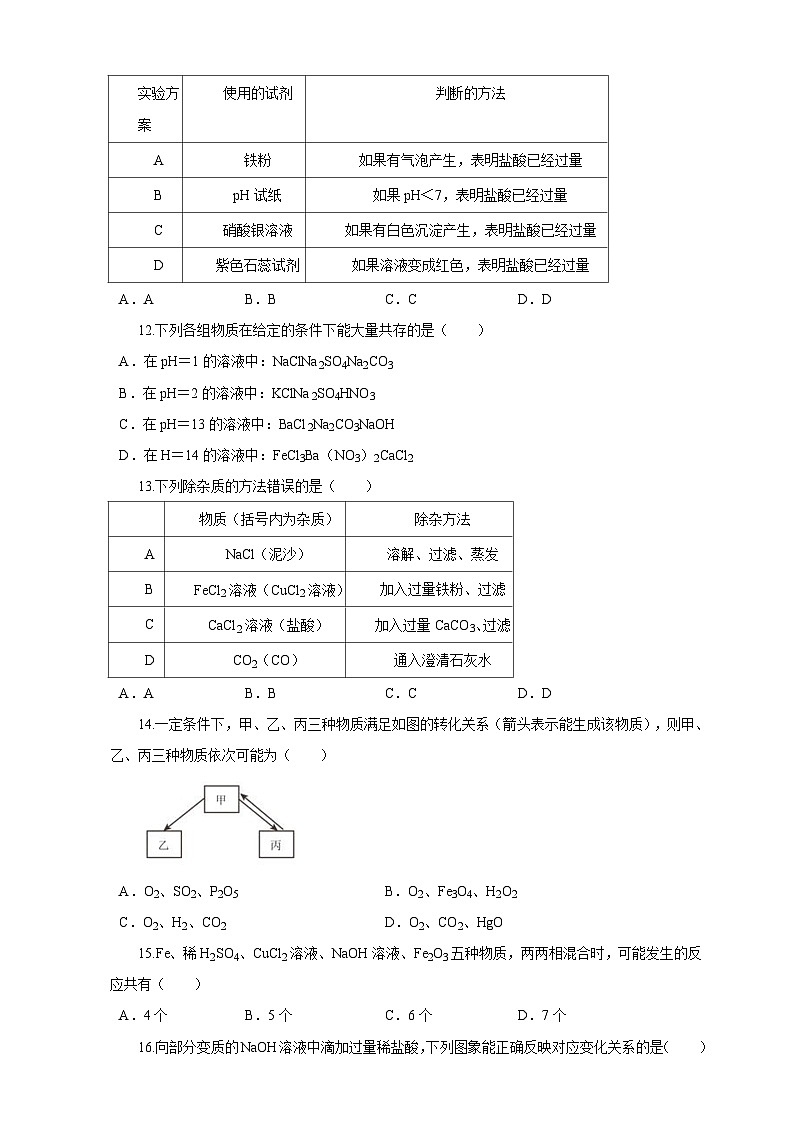 浙江省绍兴市昌安实验学校2023--2024学年上学期九年级科学月考试卷+第3页