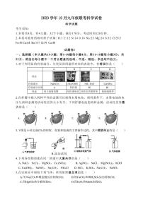 浙江省宁波市2023-2024学年九年级上学期科学月考联考试卷