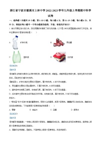 浙江省宁波市慈溪市上林初级中学2022-2023学年九年级上学期期中科学试题（解析版）