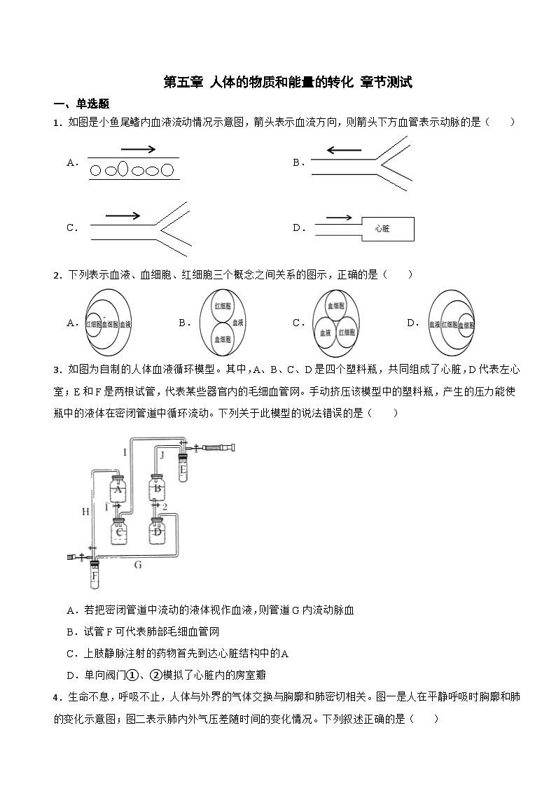 第五章 人体的物质和能量的转化 章节测试　 华东师大版科学八年级上册01