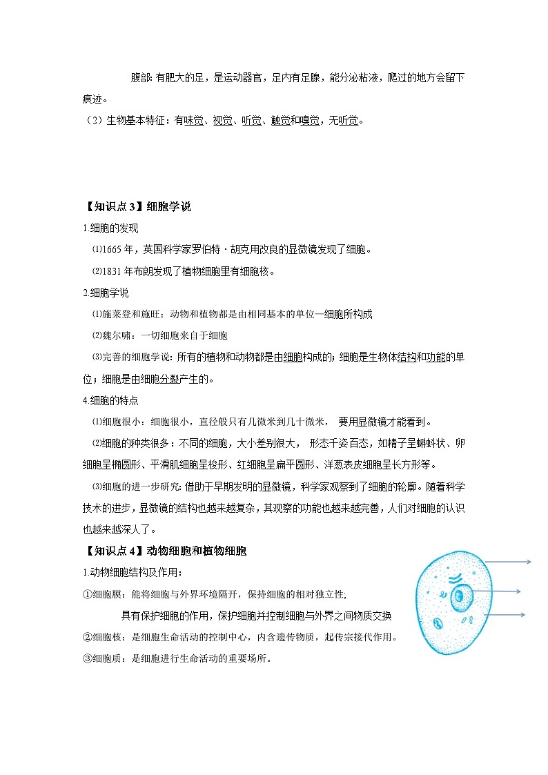 第二章观察生物知识点 浙教版七年级上册科学第3页