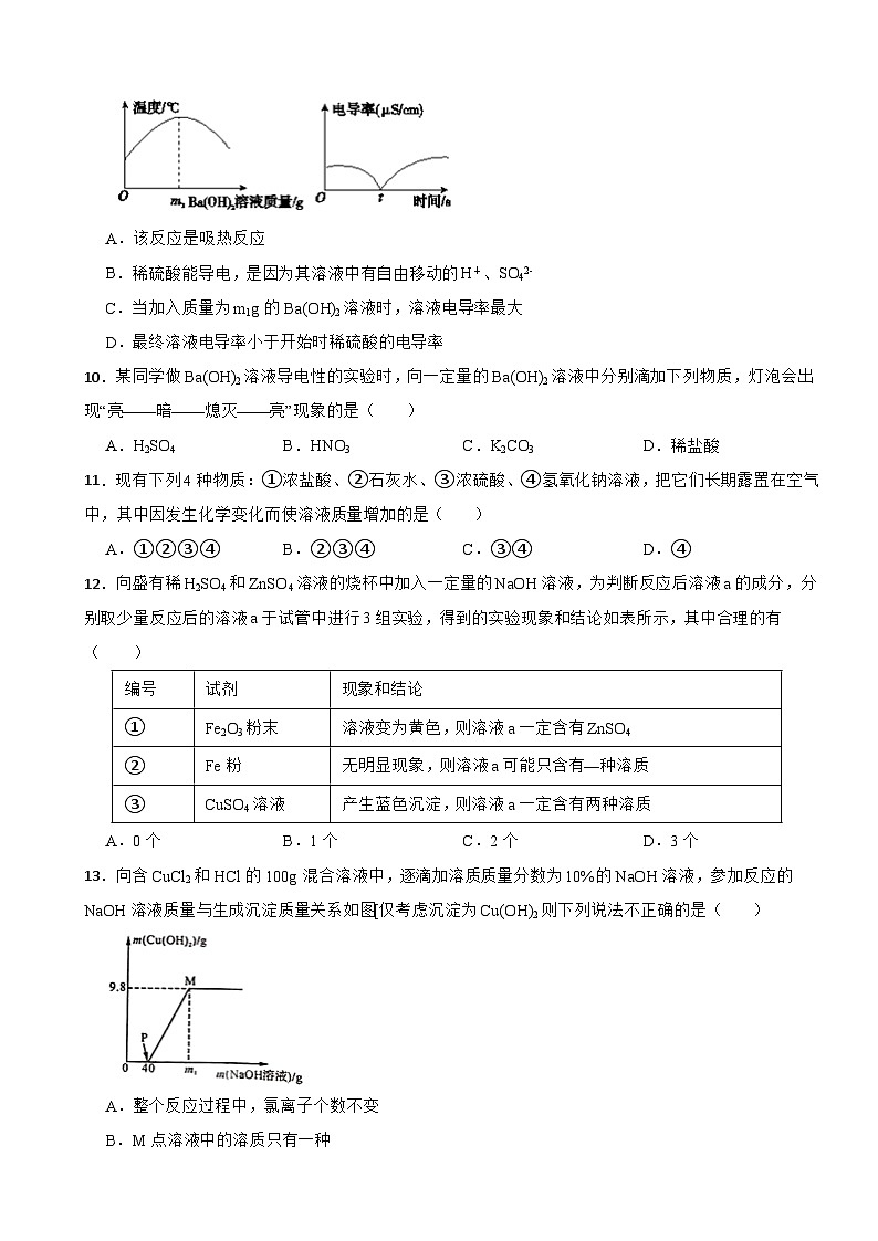 1.4 常见的碱培优训练—— 浙教版九年级上册科学02