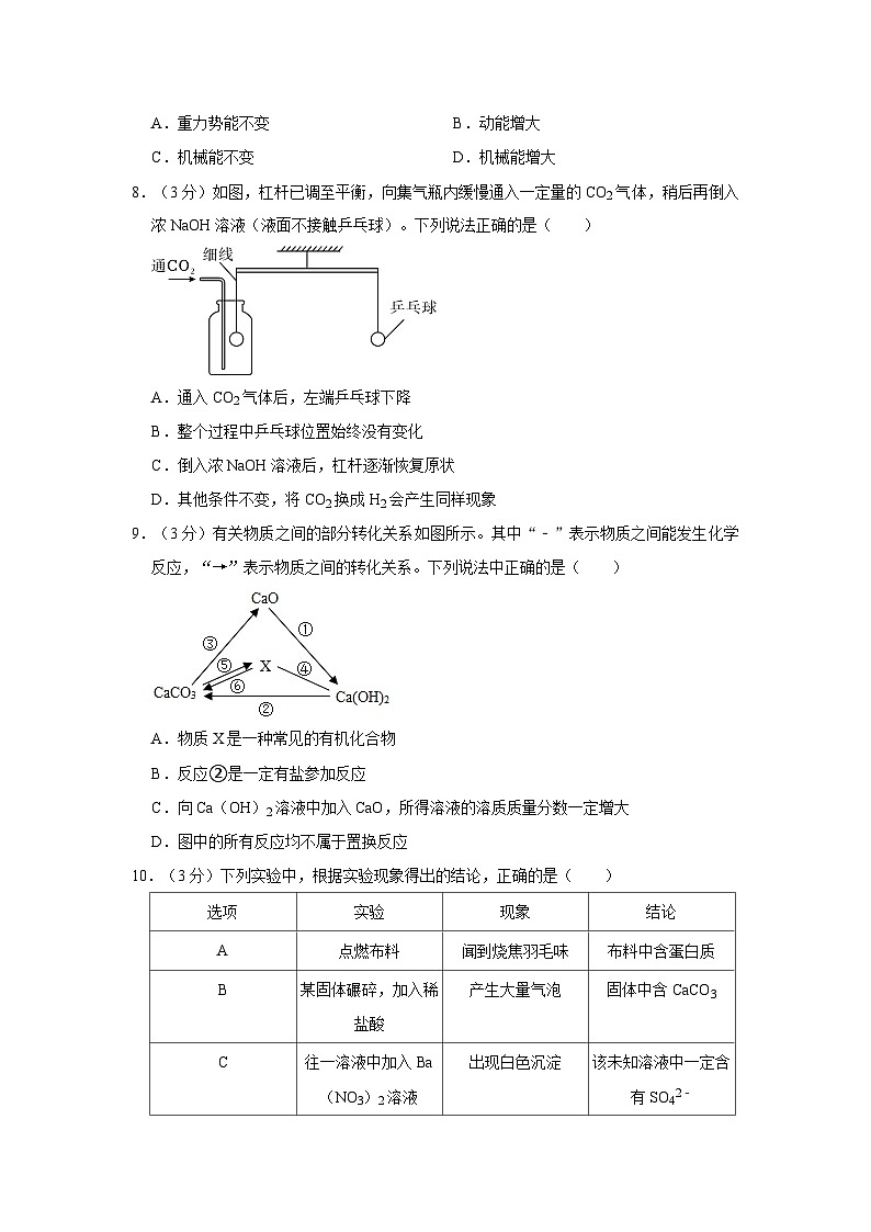 浙江省杭州市世外中学2023-2024学年九年级上学期期中科学试卷03