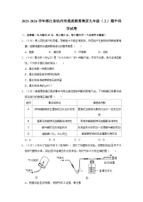 浙江省杭州市观成教育集团2023-2024学年九年级上学期期中科学试卷