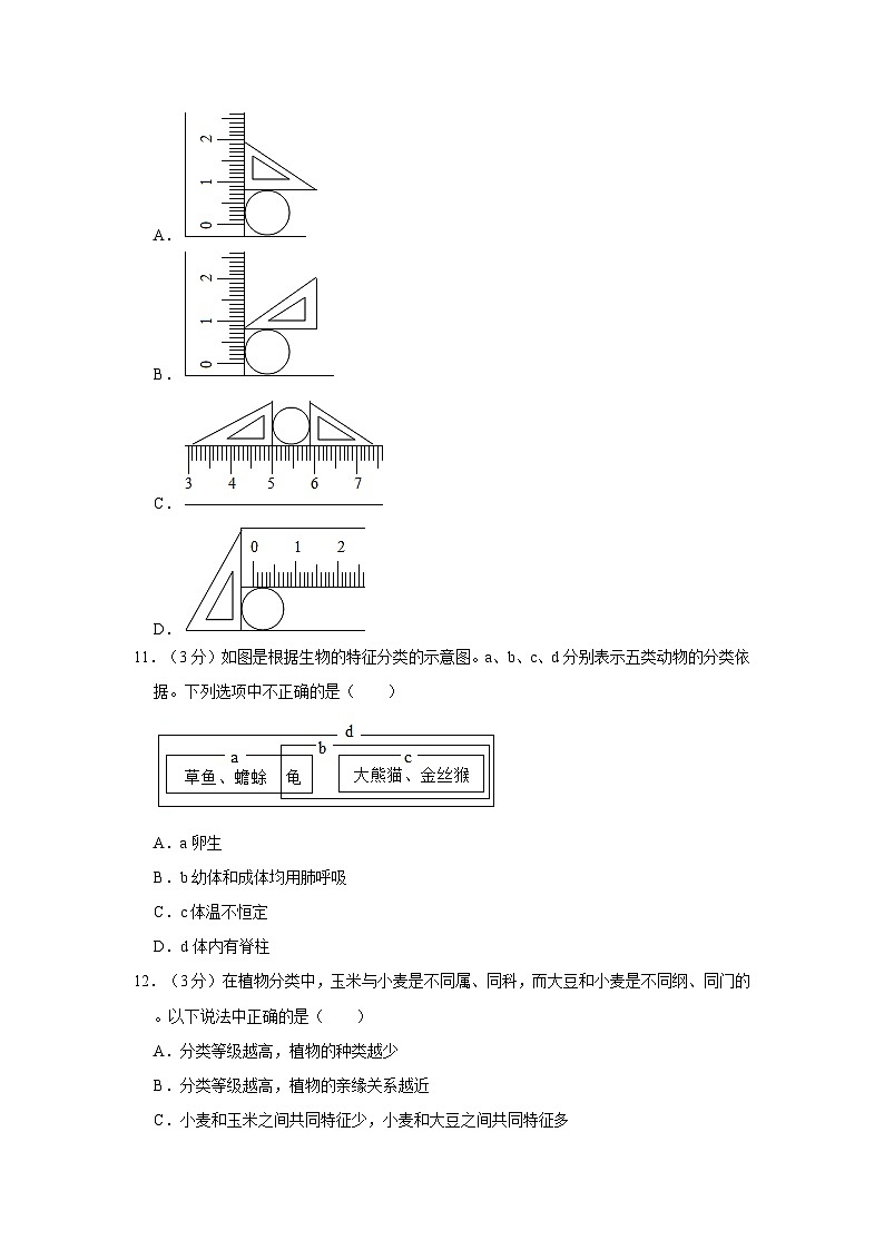 浙江省宁波市北仑区宁波联合实验中学2023-2024学年上学期七年级科学期中试卷03
