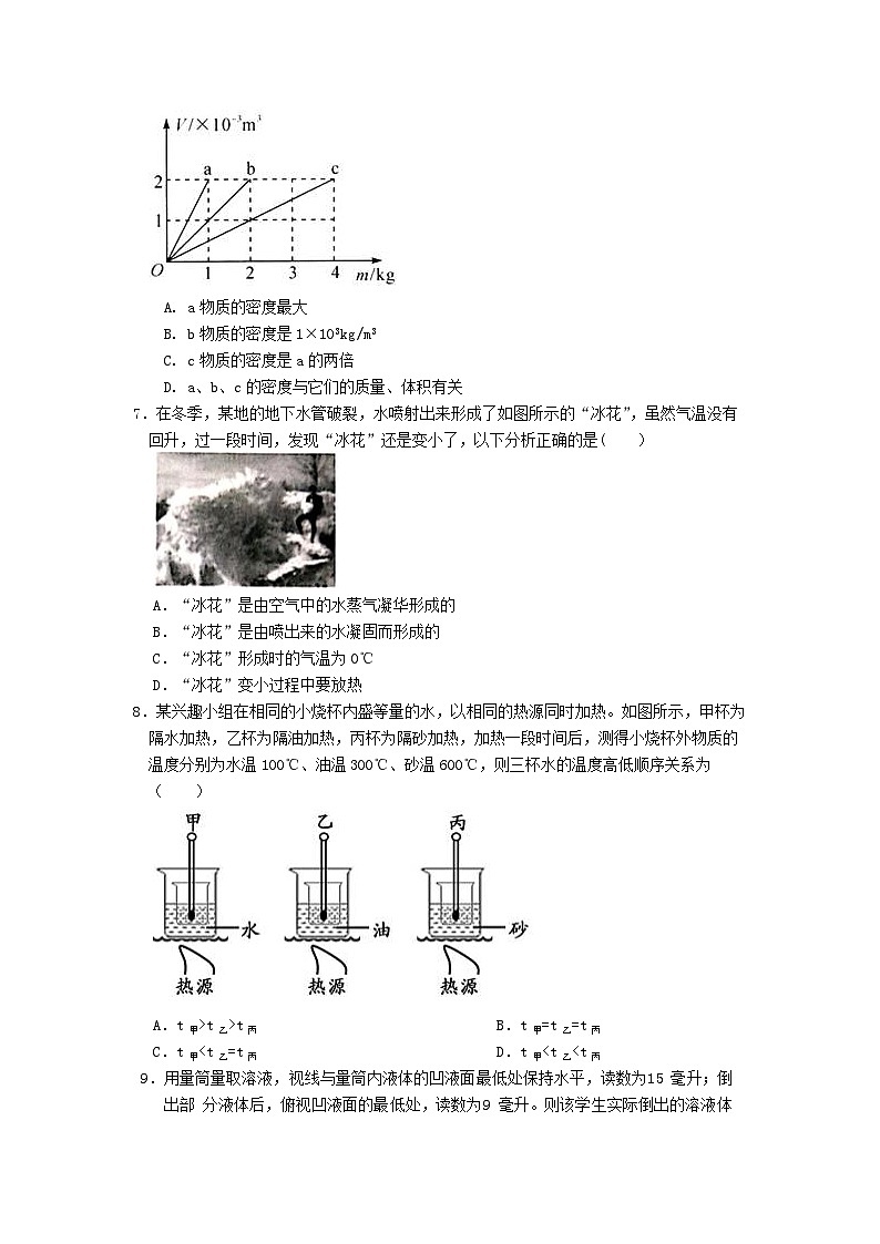 浙江省杭州市西湖区2023-2024学年上学期期末教学质量检测七年级科学提优卷02