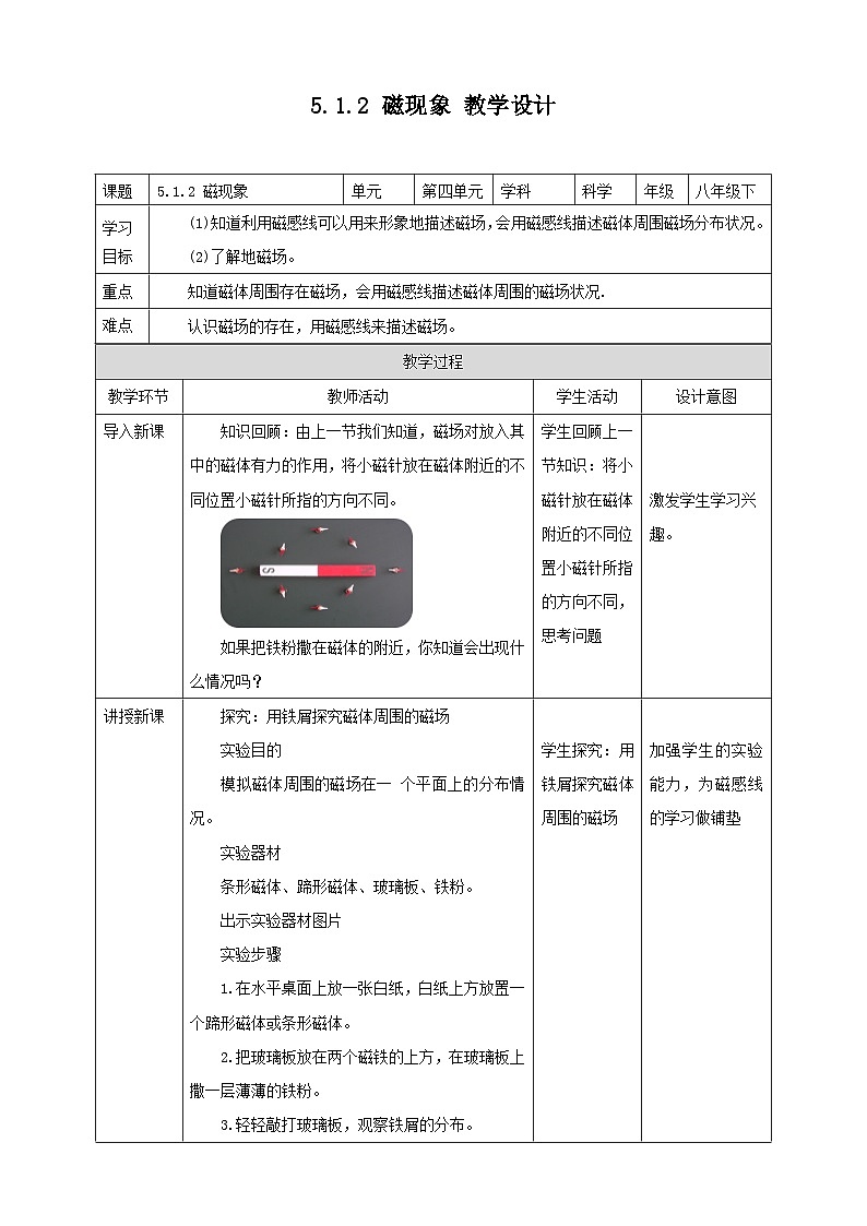 【华师大版】八下科学  5.1.2磁现象（课件+教案+导学案）01