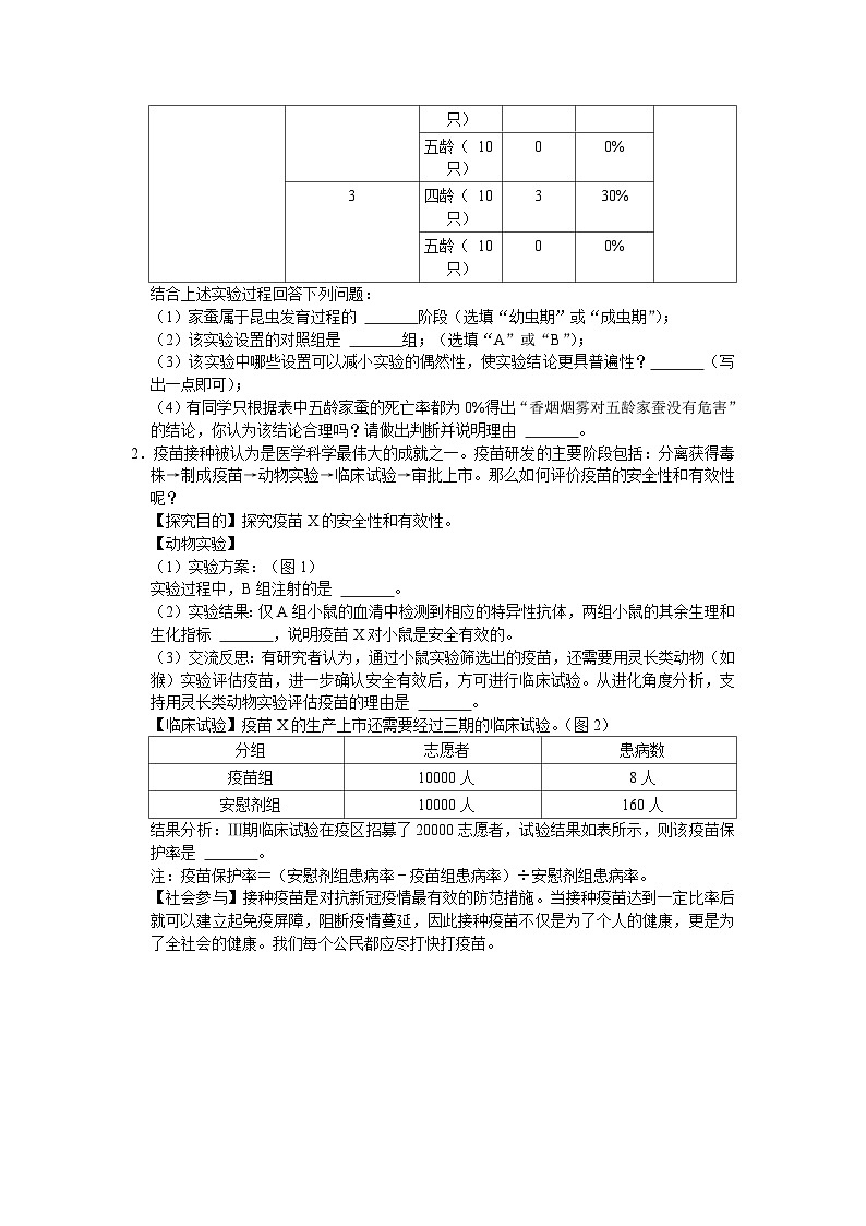 实验探究题专项练习六——浙江省中考科学二轮专题02