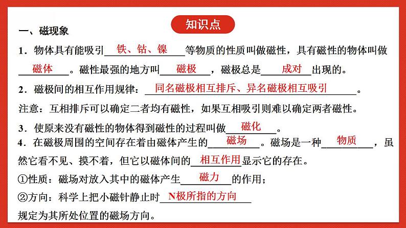 华师大版科学八年级下册第5章《电与磁》 复习 课件04