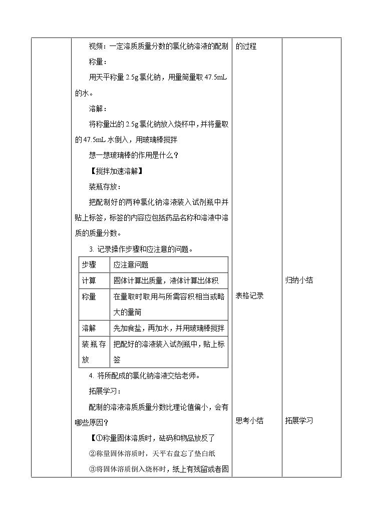 新华师七年级科学下册1.4 配制溶液 第2课时（教案）03