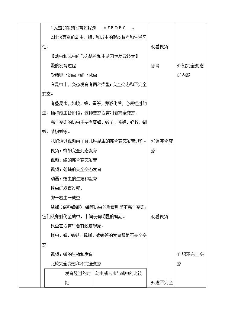 新华师七年级科学下册第六章第一节动物的生殖与发育 第三课时（教案）02
