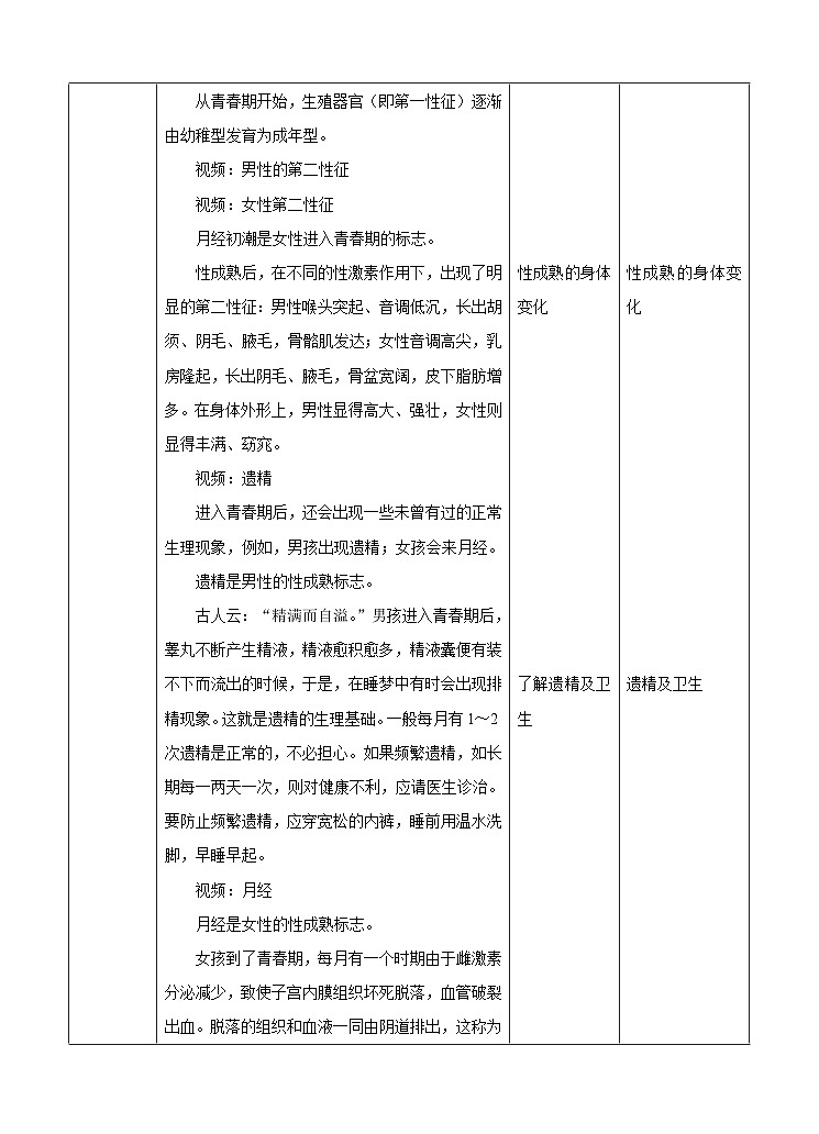 新华师七年级科学下册第六章第二节人的生殖与发育 第三课时（教案）第3页