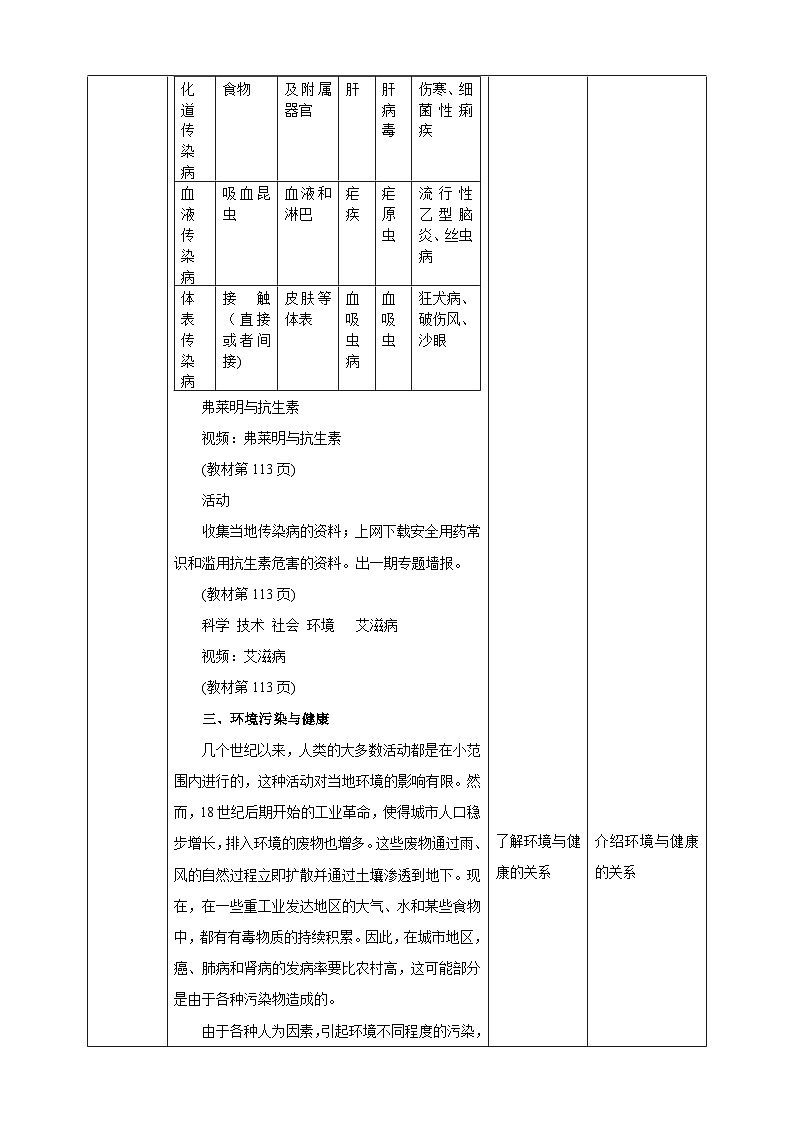 华师大九年级科学下册第4章第6节环境与健康 第2课时 教案02