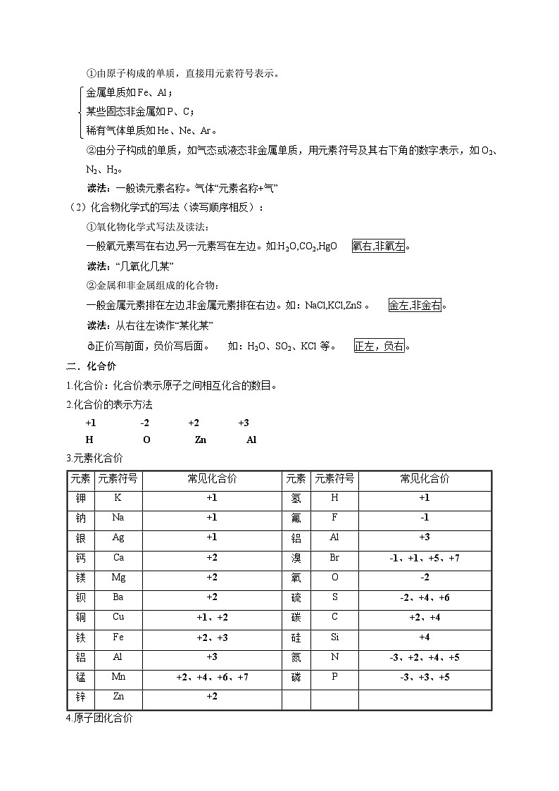 2.6 表示物质的符号-2023-2024学年八年级科学下册同步精品讲与练（浙教版）02