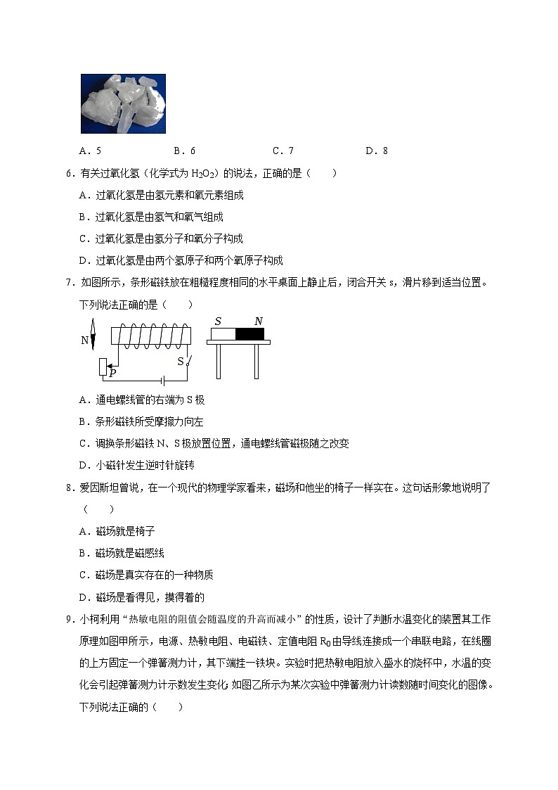 期中考试模拟试卷--2023-2024学年八年级科学下册同步精品讲与练（浙教版）02