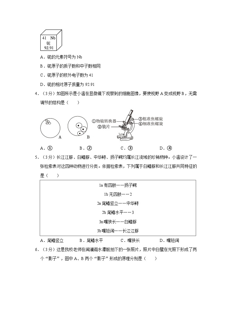 2024年浙江省温州外国语学校中考科学一模试卷02