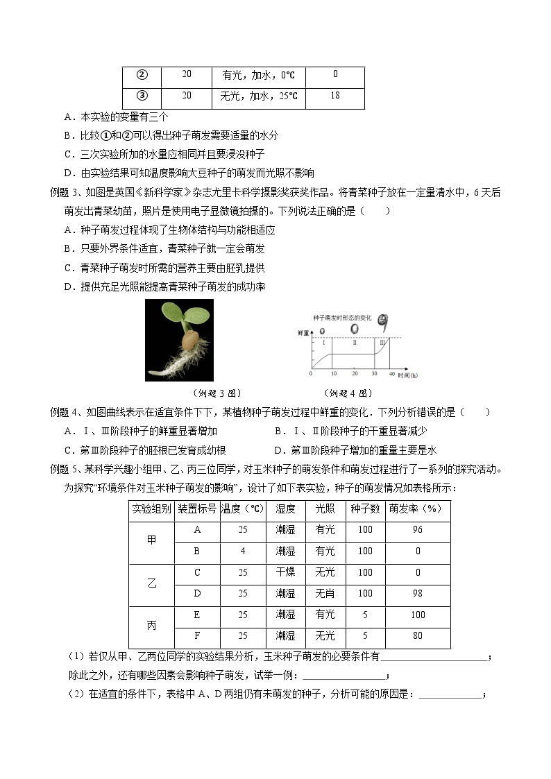 1.4植物的一生 学案  浙教版科学七年级下册02