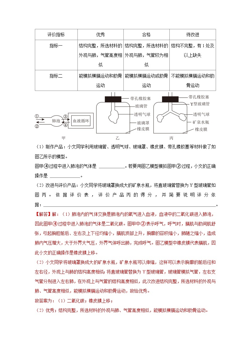 精练08 人体的新陈代谢——浙江中考科学专项突破限时精练03