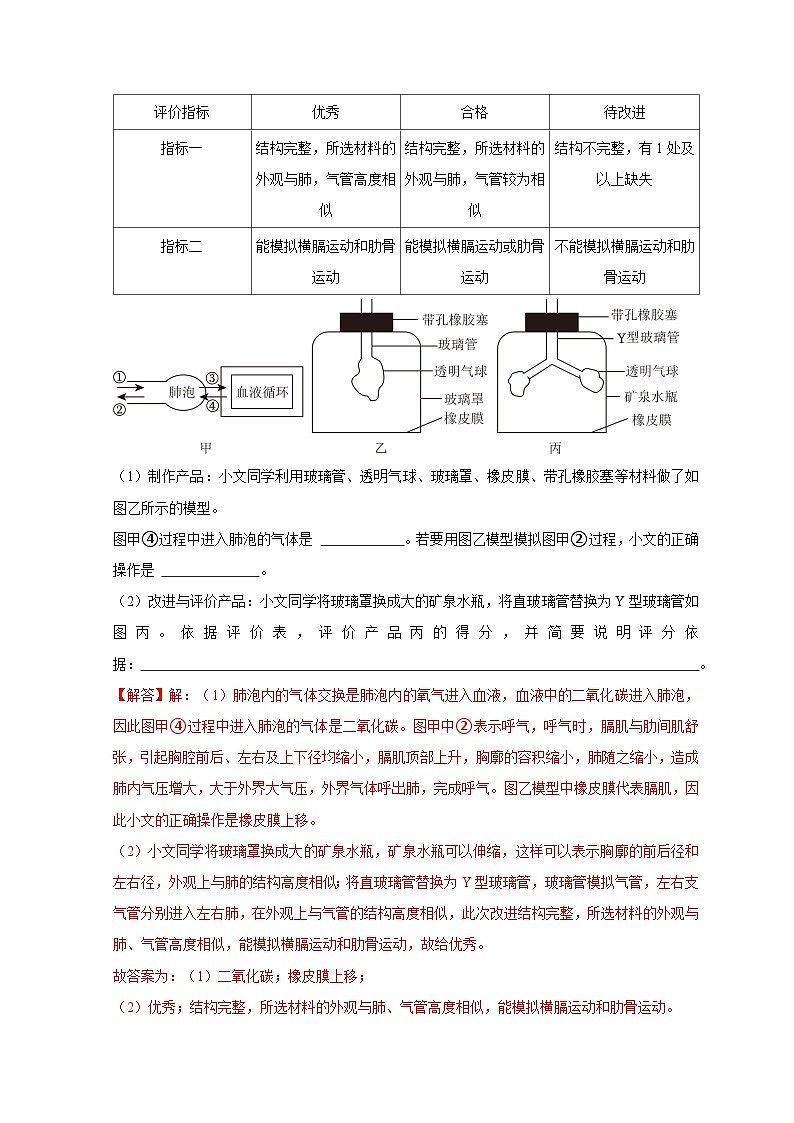 精练08 人体的新陈代谢——浙江中考科学专项突破限时精练03