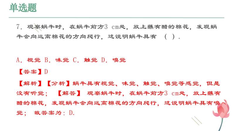 2.1生物与非生物考点练习课件-2023-2024学年浙教版七年级上册科学08