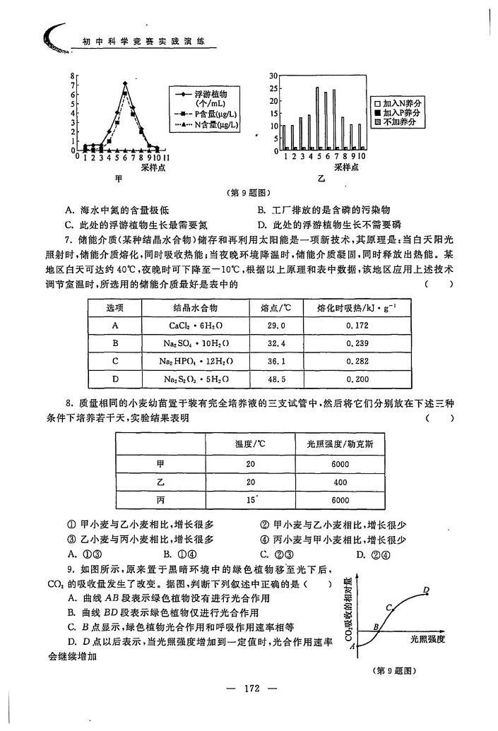 初中科学竞赛九年级高级实战演练三（含答案）02