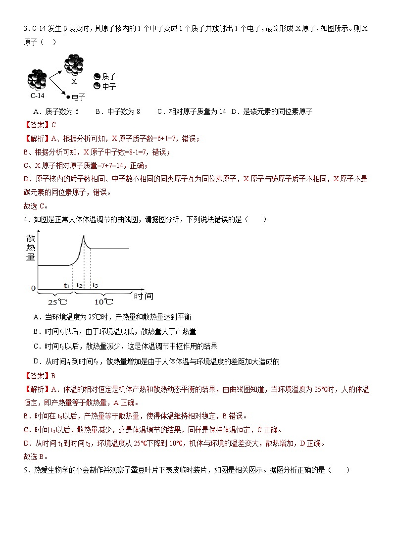 2024年中考押题预测卷：科学（浙江卷）（全解全析）02