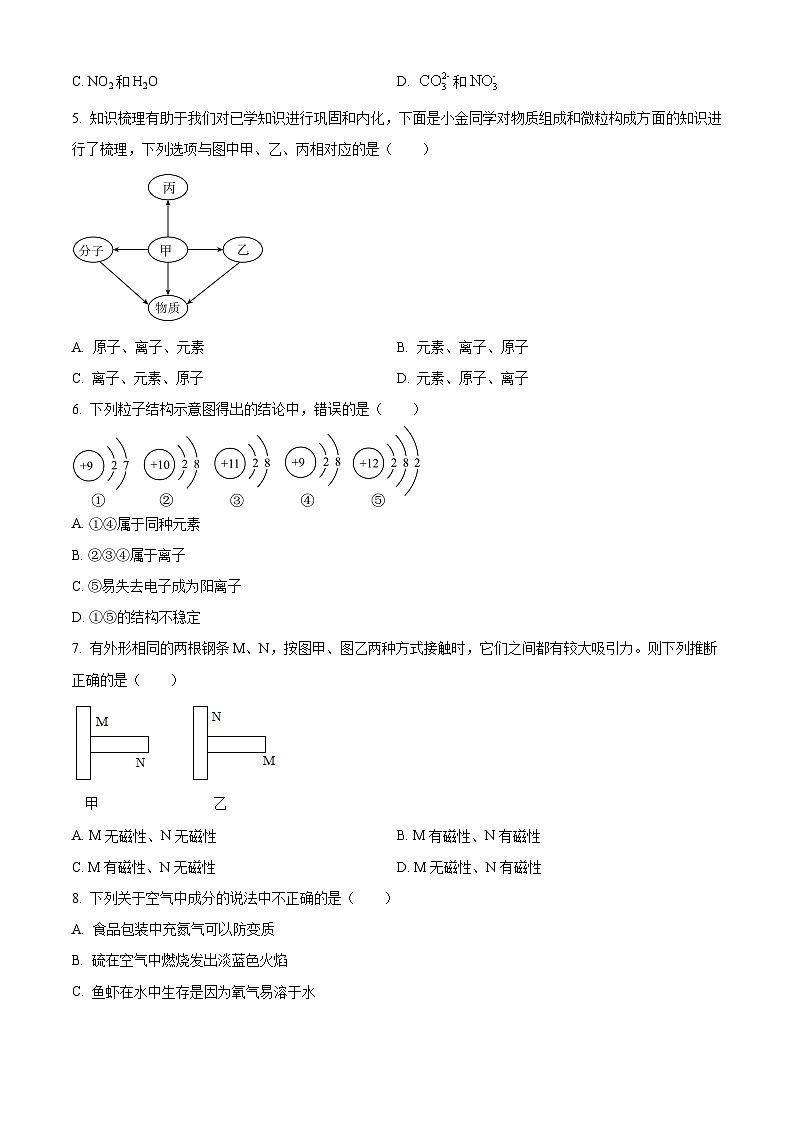 浙江省杭州市公益中学2023-2024学年八年级下学期期中科学试题（原卷版+解析版）02