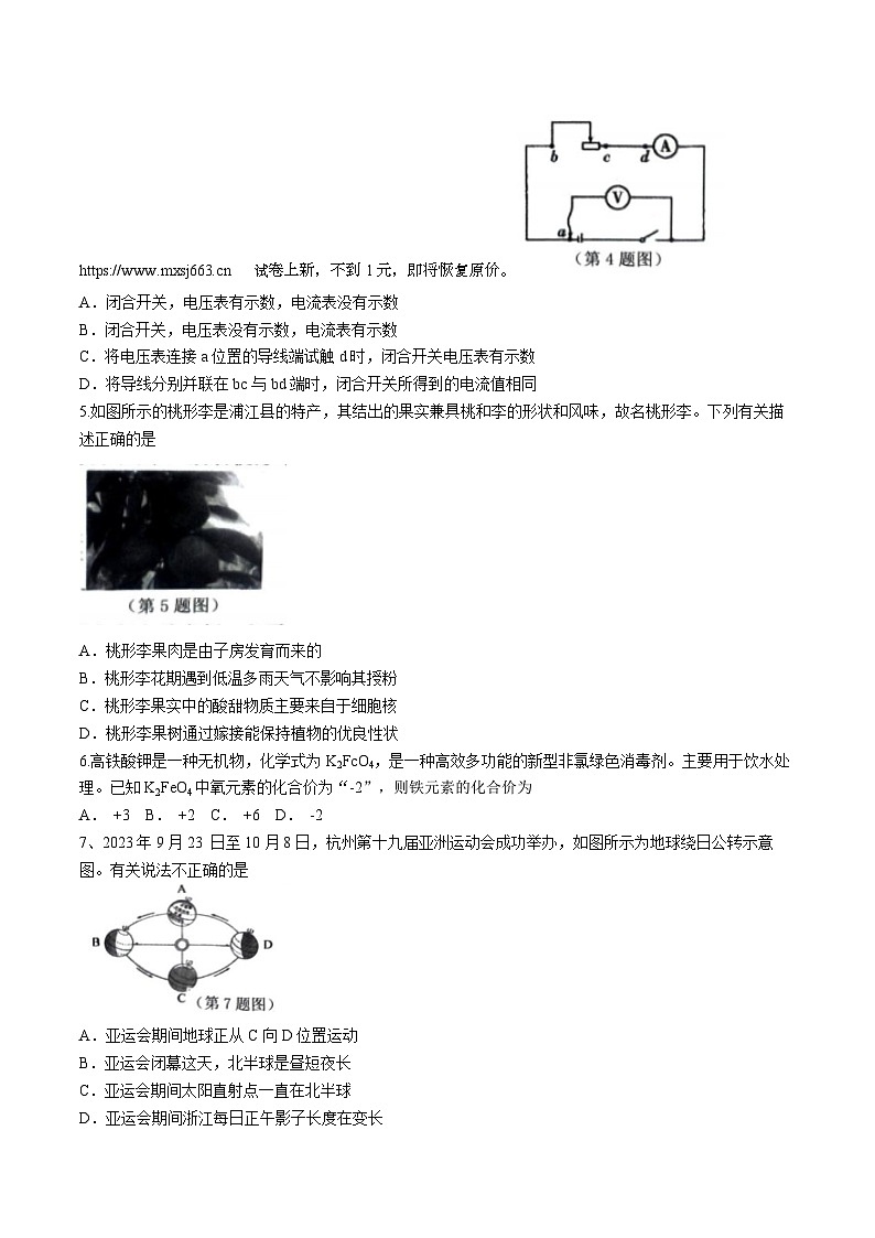 15，2024年浙江省杭州市临平中考二模科学试卷第2页