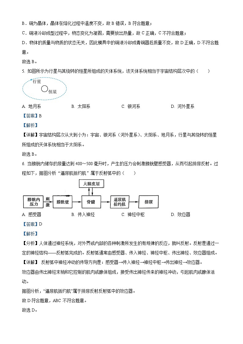 08，2024年浙江省绍兴市第一初级中学九年级中考一模科学试题03
