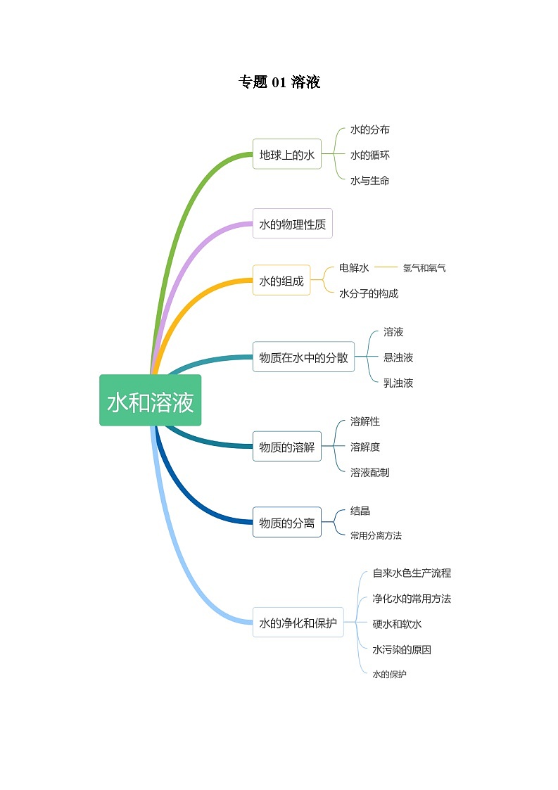 专题2.1 溶液-【口袋书】2024年中考科学知识手册第1页