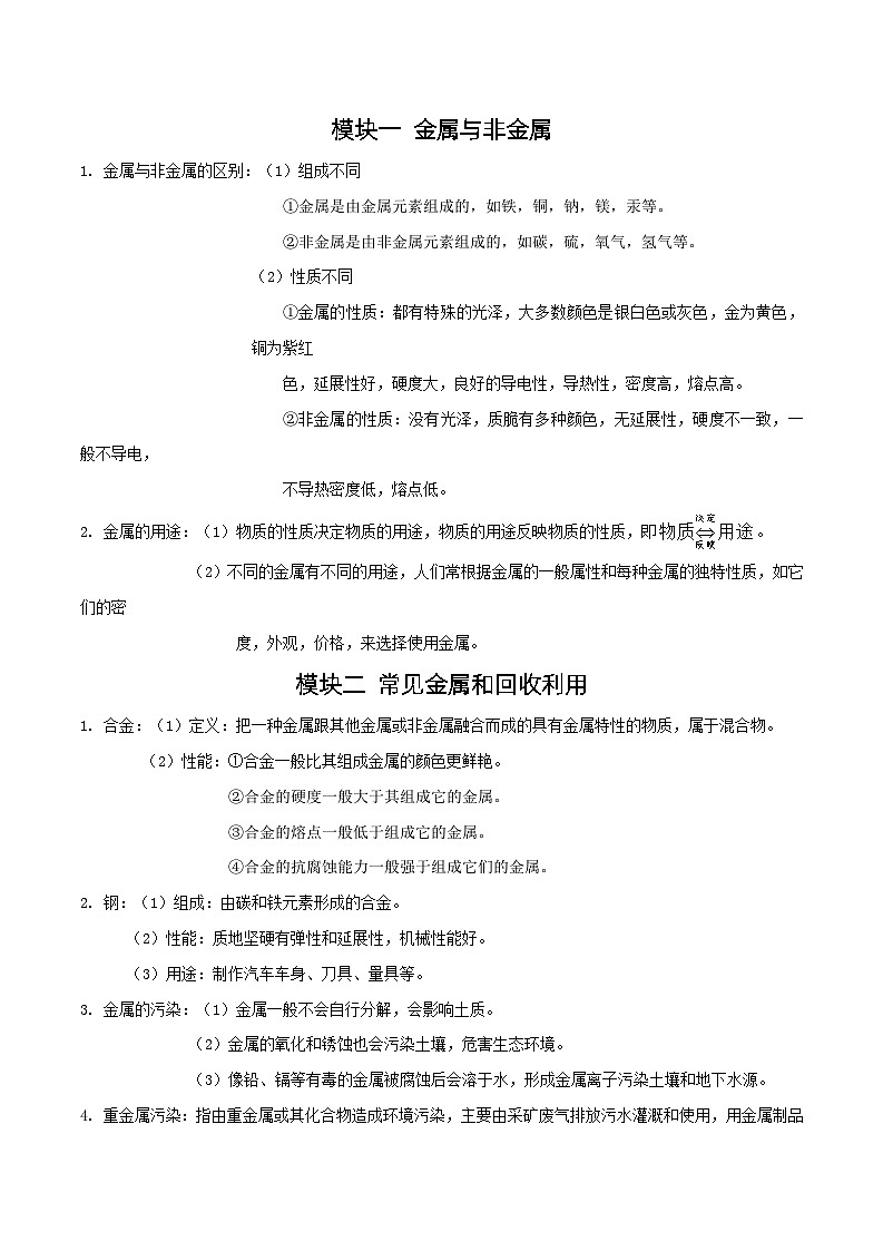 专题2.6 金属-【口袋书】2024年中考科学知识手册第2页