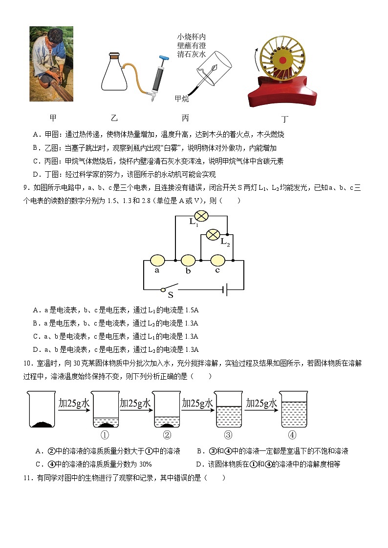2024年中考押题预测卷（浙江卷）-科学03