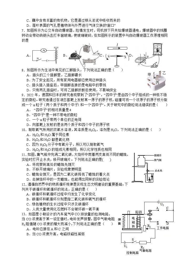 2023-2024学年浙教版八年级下册科学 期末质量检测试题卷（3）第2页
