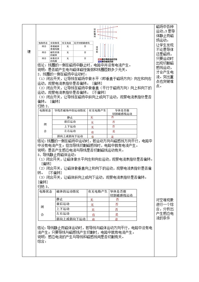 2024八年级科学下册第1章电与磁1.5磁生电第1课时教学设计（浙教版）02