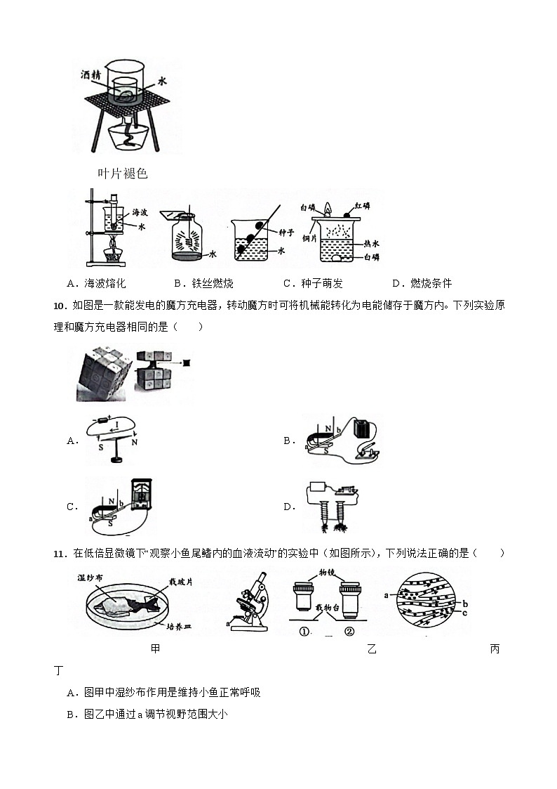 2024年浙江省温州市龙湾区九年级学生学科素养检测（二模）科学试卷第3页