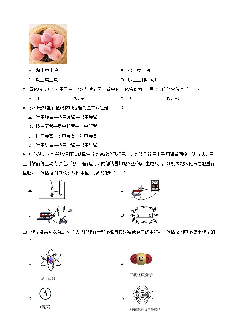 浙江省台州市仙居县2022-2023学年八年级下学期期末检测科学试题02