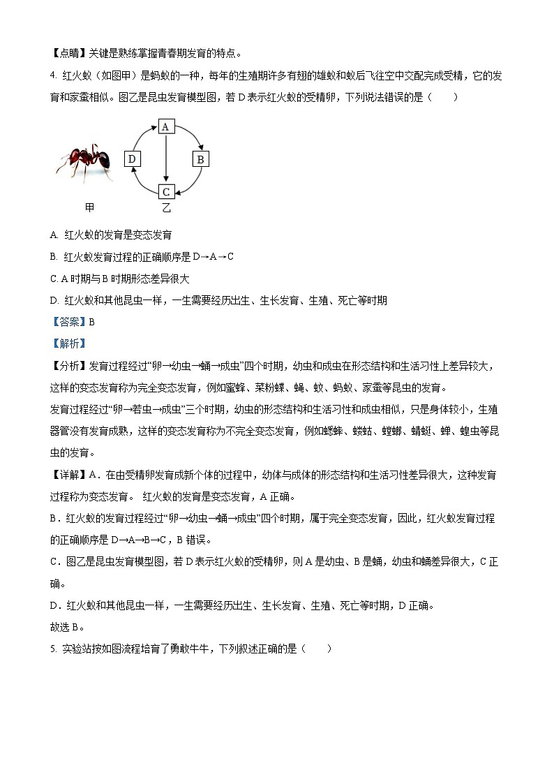 浙江省金华市义乌市义乌公学2023-2024学年七年级下学期4月月考科学试题第3页