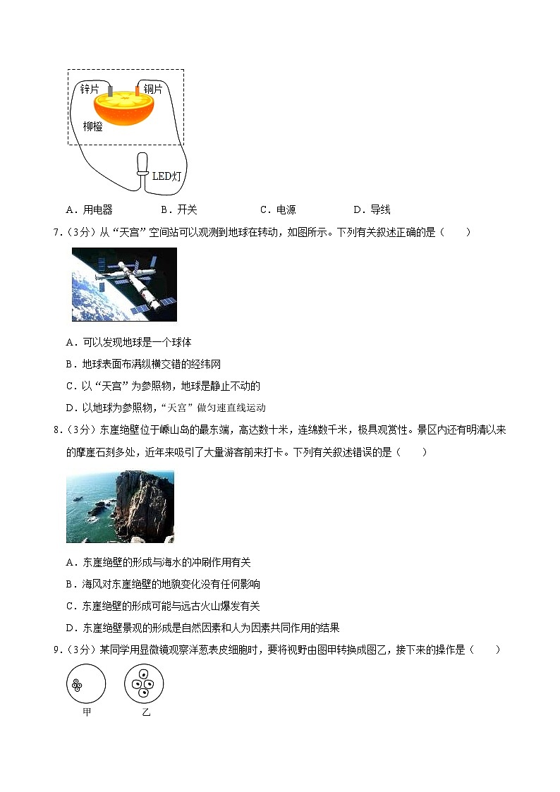 2024年浙江省宁波市北仑区部分学校中考科学一模试卷02