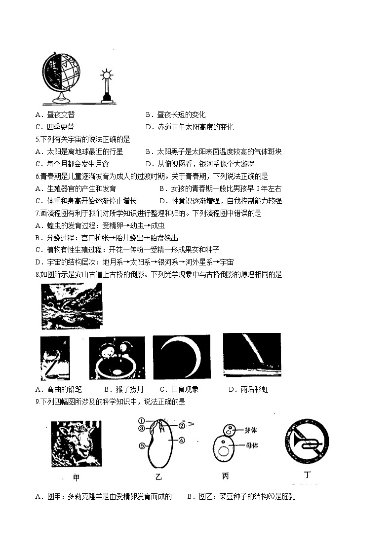 浙江省绍兴市新昌县2023-2024学年七年级下学期6月期末科学试题02