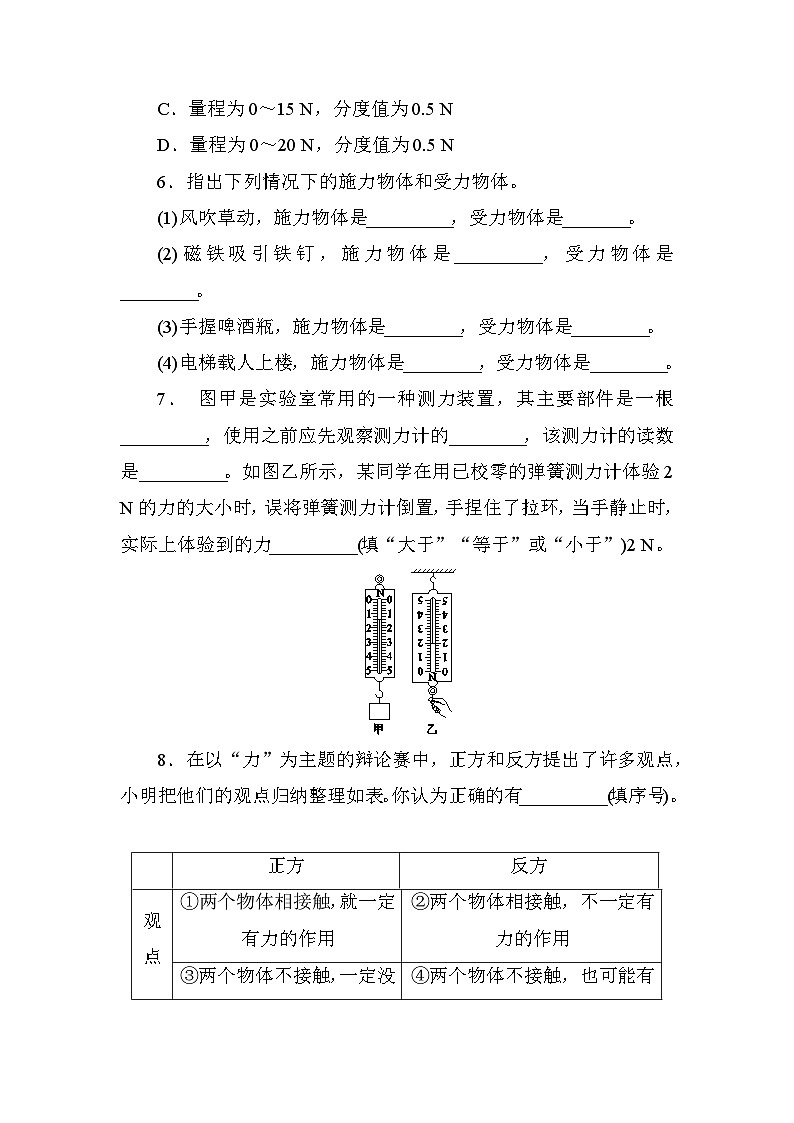 1.2 　力强化训练—华东师大版科学八年级上册02