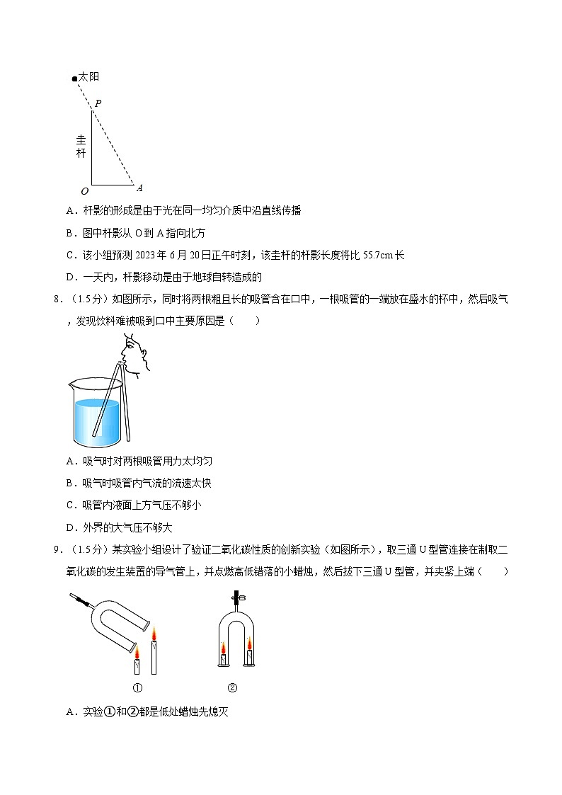 2022-2023学年浙江省宁波市北仑区新碶中学七年级（下）期末科学试卷03