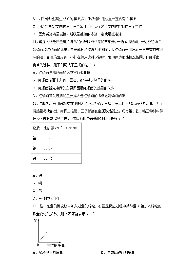 3.1金属 同步练习—华东师大版科学九年级上册第3页