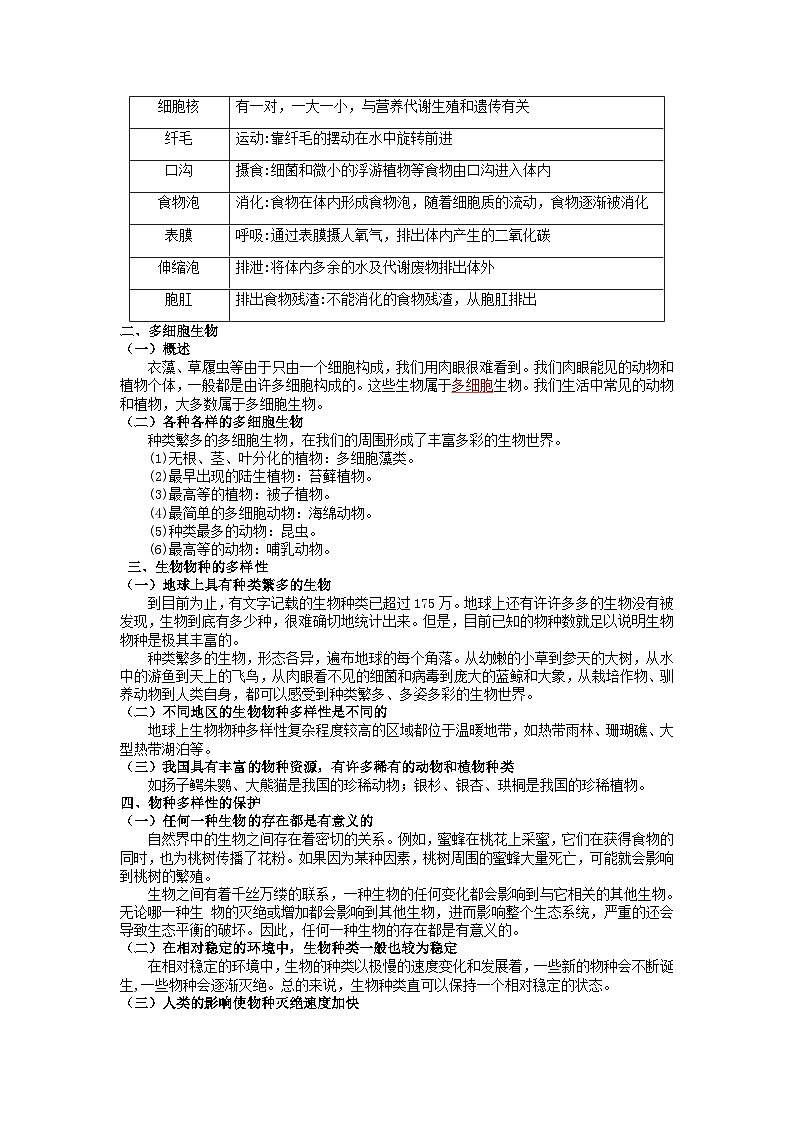“冲刺重高”讲义（十四）：物种的多样性 浙教版科学七年级上册02