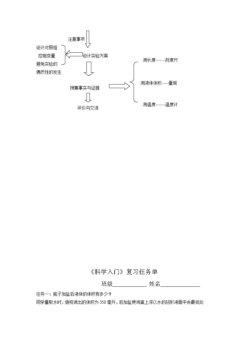 浙教版科学七年级上册第一章复习教学设计02