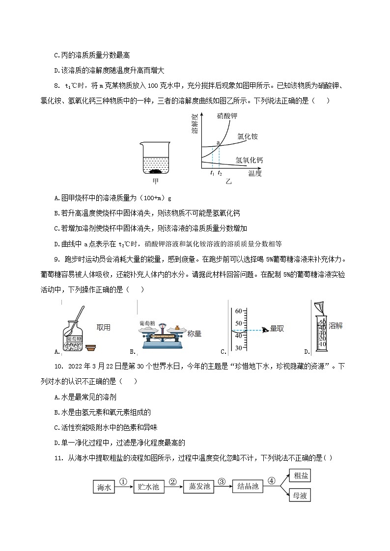 【浙教版】八上科学  第1章 水和水的溶液（课件+知识清单+单元测试卷）03