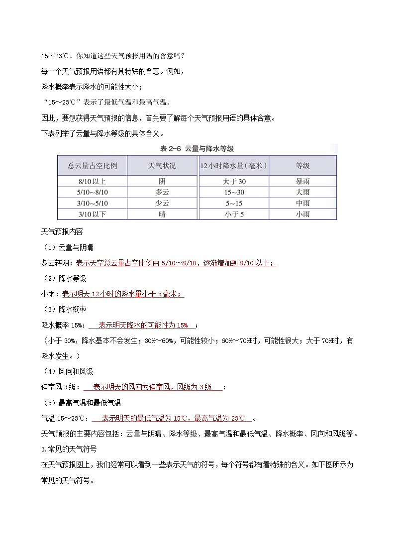 【浙教版】八上科学  2.5 天气预报（课件+教案+导学案+同步练习）02